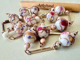 Rarität: Venezianische Murano Glasperlenkette Vintage 84cm