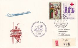 Erstflug Swissair Zürich - Algier 1963, ab FL
