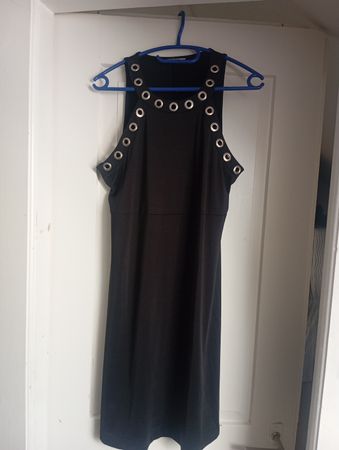 Schickes, ärmelloses, schwarzes Kleid, Grösse 38 😎