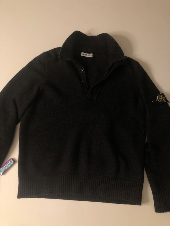 Pull Stone Island Vintage été 1996 - Taille XL Bord Vert, Insigne D'origine - Coton Beige