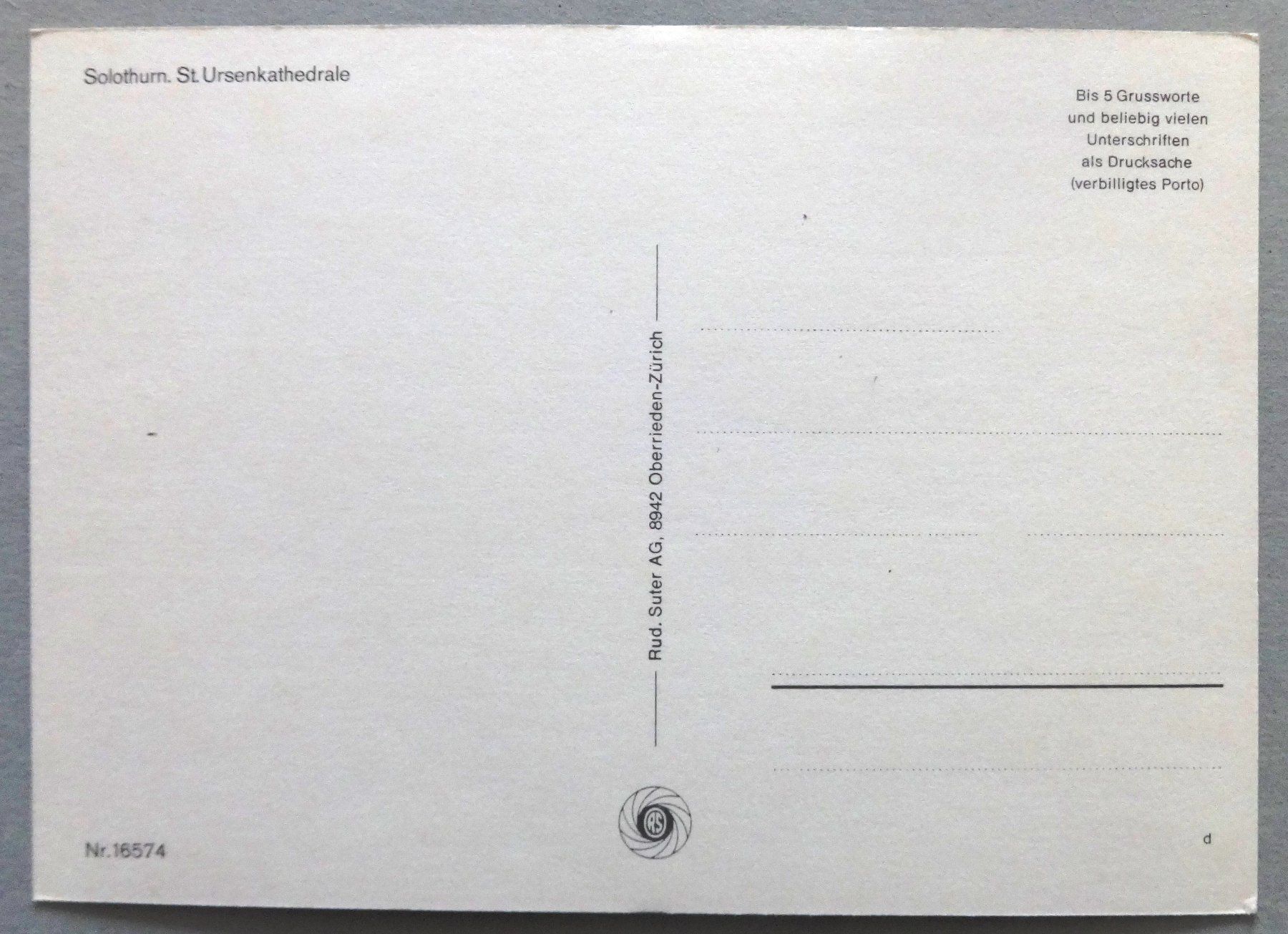 Cartes postales: Solothurn, St. Ursenkathedrale – D'occasion à Fétigny par Billy2miny 1