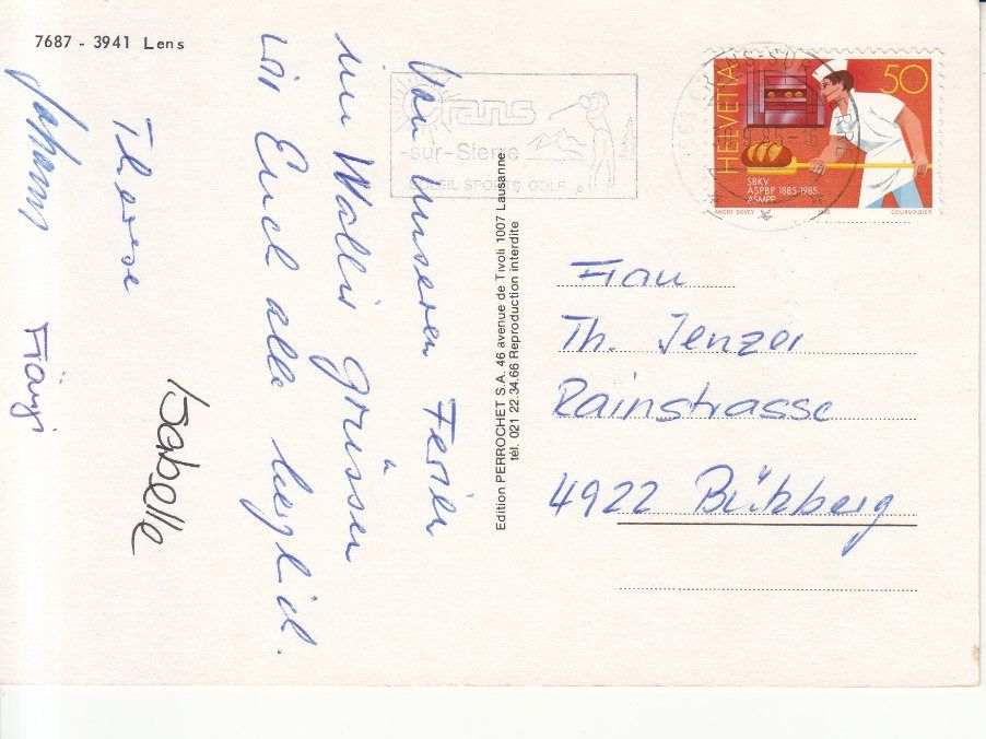 Ansichtskarten: Lens 1985 – Gebraucht aus Bürglen TG von StampGraf 1