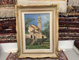 Wunderschönes Kirchenbild von F. Turivani im Vintage Stil