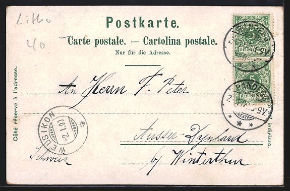 Cartoline postali: Litho Basel, Teilansicht, St. Jakobsdenk – Usato da Berlin venduto da bartko-reher 1