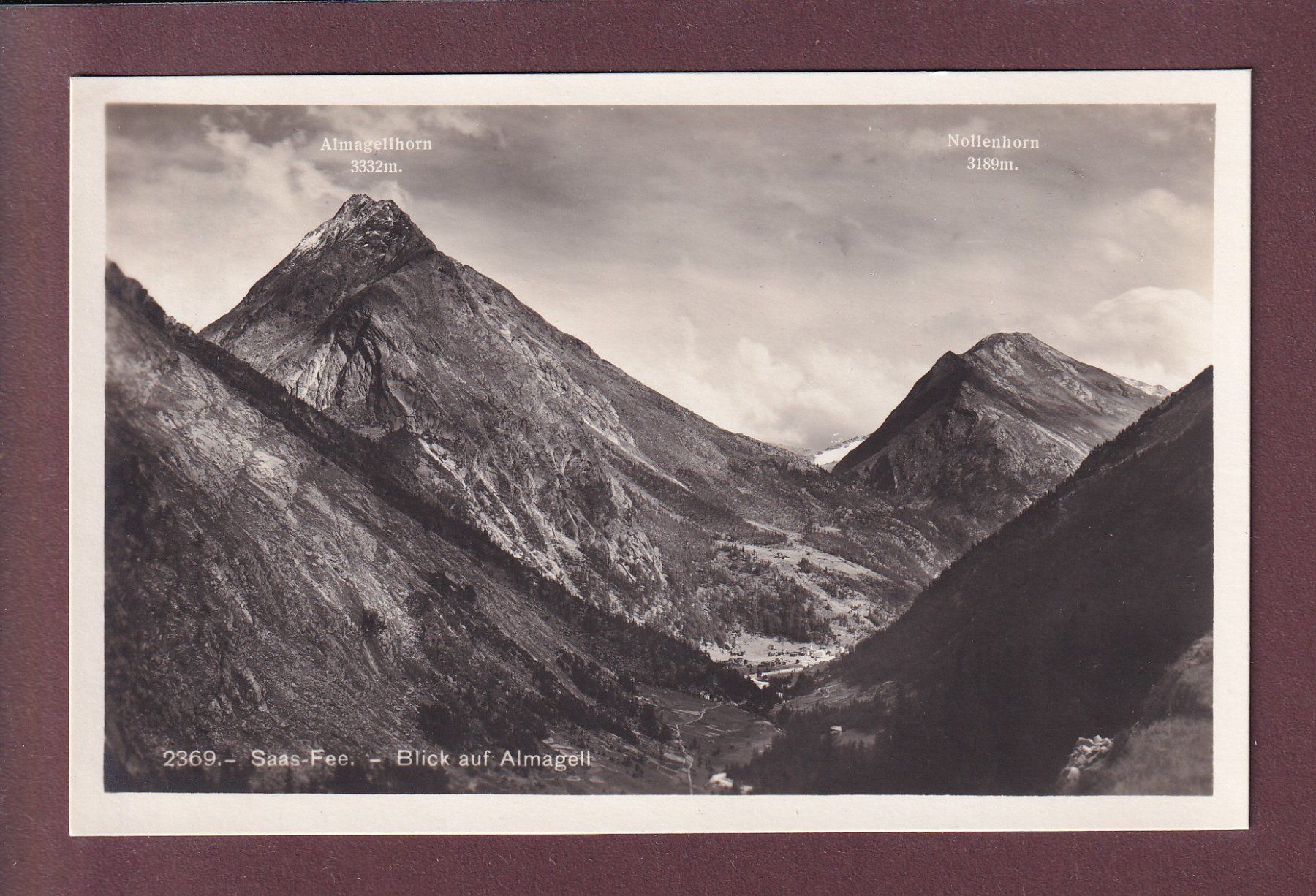 Cartes postales: SAAS-FEE - Blick auf Almagell – D'occasion à Pully par nicecards