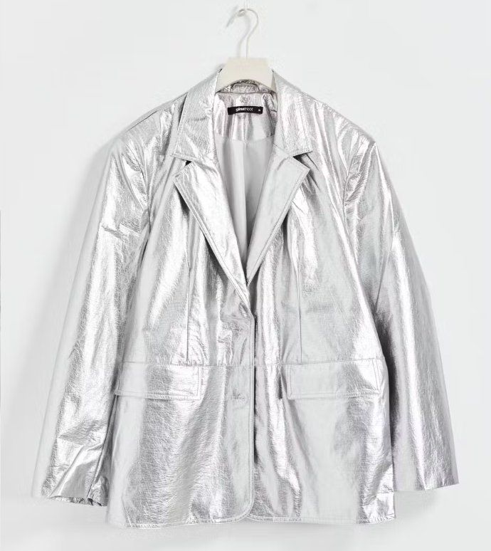 Giacche: Oversized Blazer Kunstleder silber – Usato da Zürich venduto da viv_nevi