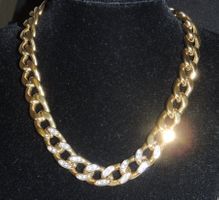 EXKLUSIVE KETTE "BRILLANT-OPTIK" 24 KARAT VERGOLDET NP198CHF