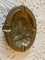 Jugendstil Messing Aschenbecher Zierschale Vogel 17cm