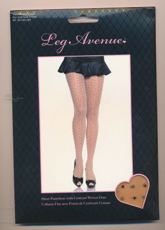 ⭐Leg Avenue Sheer Pantyhose with Contrast Dots - Neu, OVP! ⭐