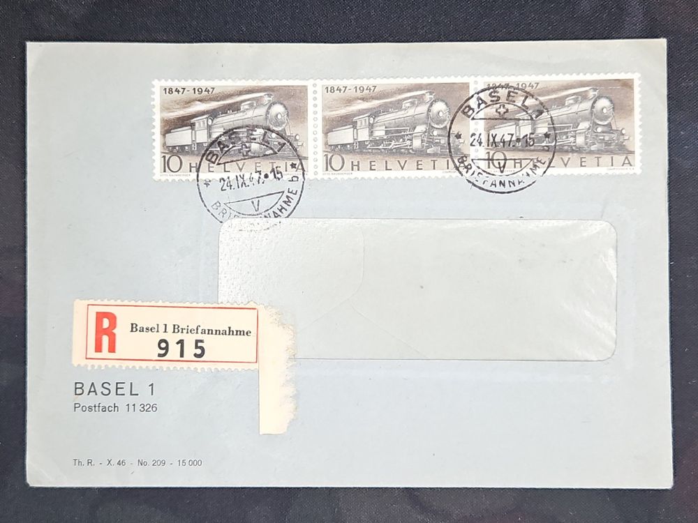 CL23 Enveloppe + Timbre Suisse 1947 (Gebraucht) in Cousset für CHF 1.5 ...