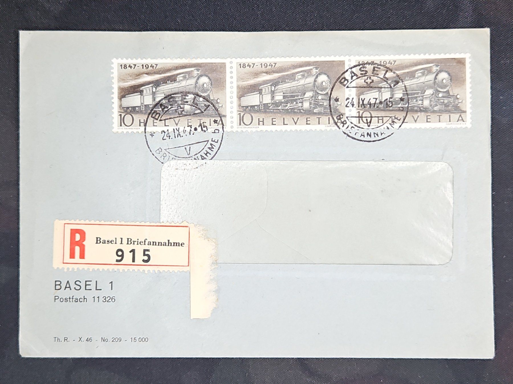 Tutti i francobolli: CL23 Enveloppe + Timbre Suisse 1947 – Usato da Cousset venduto da Patrick_Collections