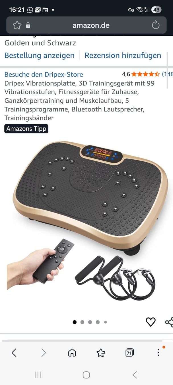 Hometrainer: Dripex Vibrationsplatte – Usato da Pfäffikon ZH venduto da Punktchen.01