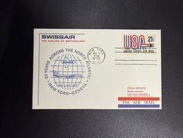 Swissair Sonderflugbrief New York - Genf 1972