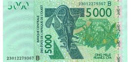 Benin  WAS 5000 Francs 2003 P-217b UNZ
