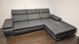 Ecksofa „Palma I“ Anthrazit – mit Bettfunktion & Bettkasten
