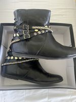 Black leather boots size 40 with studs