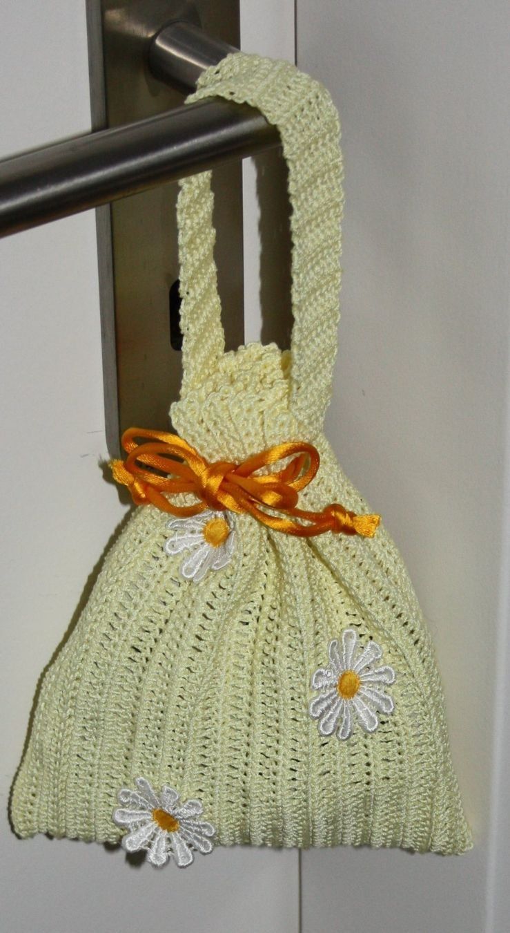 Borse: Handtasche Beuteltasche gelb mit Blumen NEU – Nuovo (secondo la descrizione) da Flüelen venduto da Diversicum-HandMade