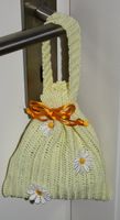 Handtasche Beuteltasche gelb mit Blumen NEU