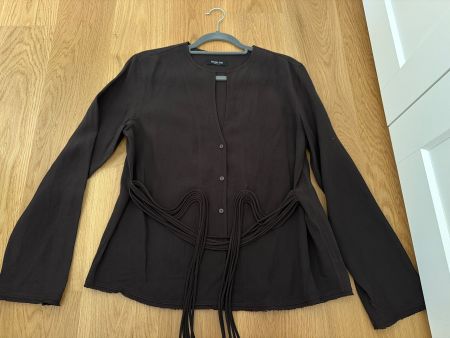 Bluse Massimo Dutti braun mit Kordeln ungetragen