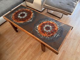 Handgefertigter Vintage-Couchtisch mit Keramik