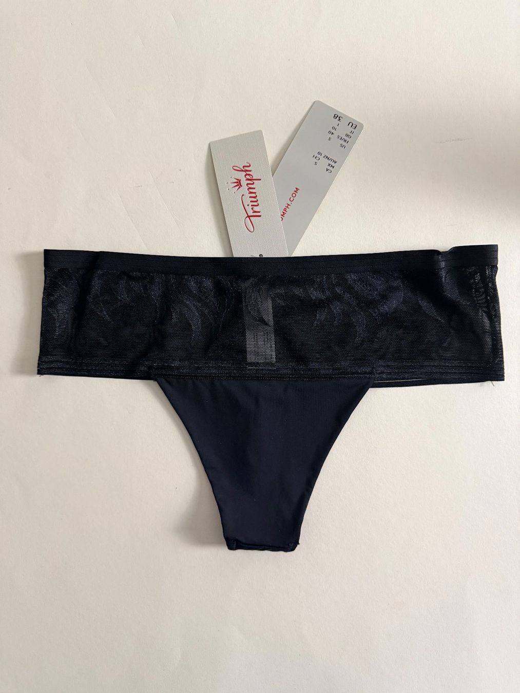 Triumph Altra biancheria intima: TRIUMPH, Hipster String PALM SPOTLIGHT, Grösse 38, Schwarz – Nuovo e nell'imballaggio originale da Rudolfstetten venduto da gst_g7xl