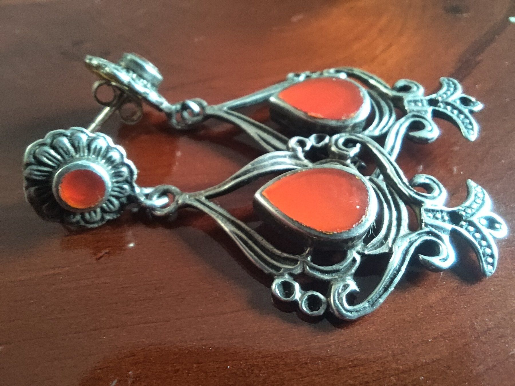 Orecchini pendenti & Orecchini a lobo: Vintage Ohrringe Silber mit Karneol – Usato da Uster venduto da jul_8jwz 2