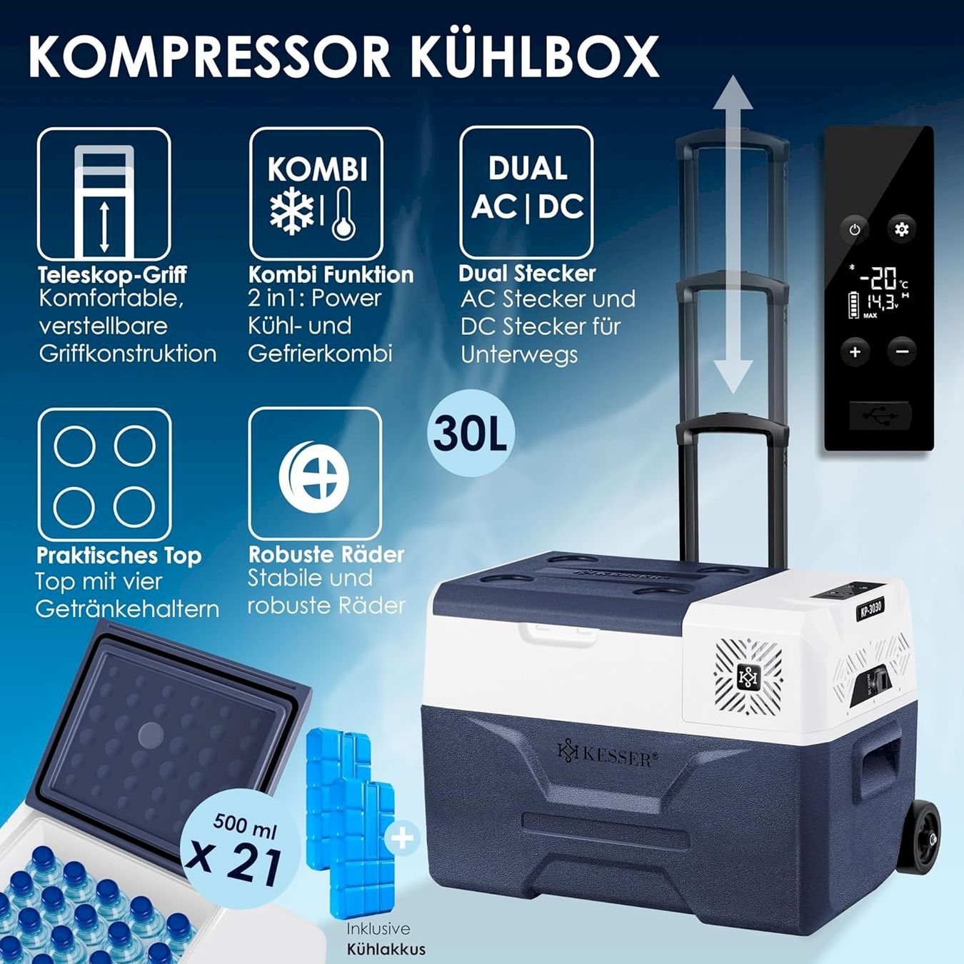 Cuisiner, Cuisine & Boissons: Kompressor Kühlbox elektrisch 30L DC/AC – Neuf avec emballage d'origine à Bottighofen par zaap 1