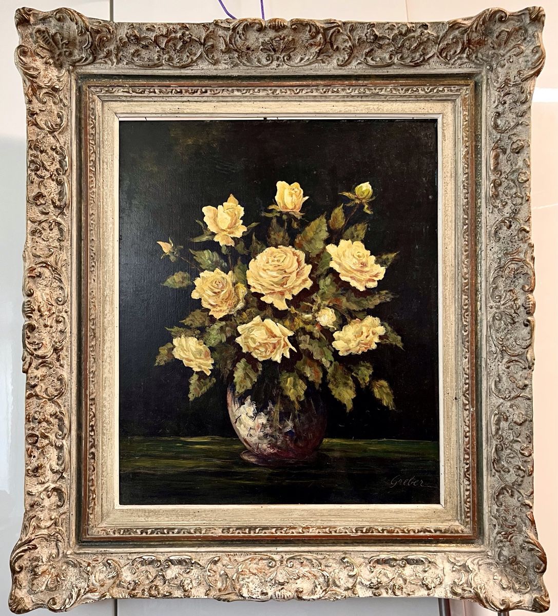 Dipinti: Gemälde Blumenstillleben mit Rosen von Greber – Usato da Zürich venduto da Juancarlos1