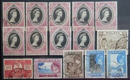 Malaysische Staaten British Lot mit alten Werten VI