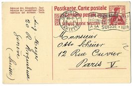1913 Postkarte Brustbild Helvetia, Kat.-Nr. 54, gest. Genève
