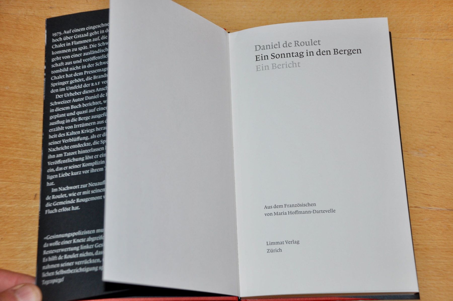 Bücher: Daniel de Roulet: Ein Sonntag in den Bergen; Limmat – Gebraucht aus Basel von fido_mania 2