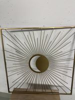 Wanddekoration Metall Sonne Mond goldfarbig neu