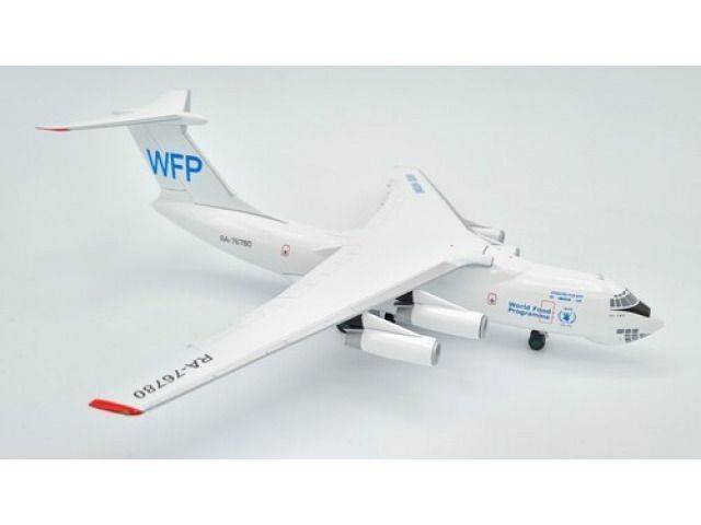Kit di modellismo & Modellini statici: Iljuschin Il-76 UNO World Food Program  1/200 – Nuovo e nell'imballaggio originale da Hochfelden venduto da KUM-Modelle