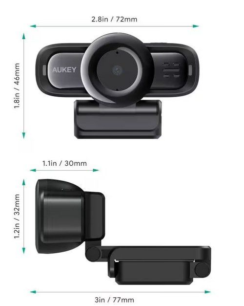 Aukey Webcam: AUKEY PC-LM3 Autofocus 1080P Webcam mit ClipOn black – Nuovo e nell'imballaggio originale da Basel venduto da Xani 2
