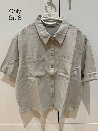 grau-beiges kurzarm Hemd Only Gr. S