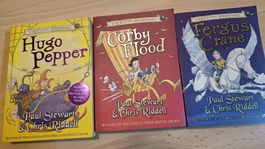 3 books in English: Hugo Pepper, Corby Flood, Fergus Crane