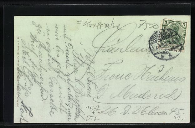 Ansichtskarten: Durlach-Turmberg, Zeppelin-Luftschiff  – Gebraucht aus Berlin von bartko-reher 1