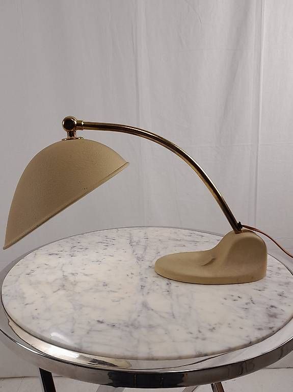 Lampade: Vintage Tischlampe creme/beige messing – Usato da Hittnau venduto da v-v-onlineverkauf 1