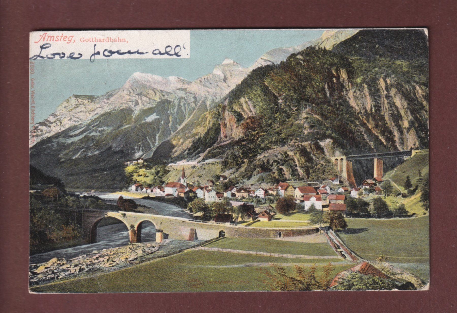 Cartoline postali: AMSTEG - Gotthardbahn - 1903 – Usato da Pully venduto da nicecards