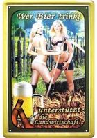 Blechschild-WER BIER TRINKT UNTERSTÜTZT3