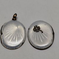 Defect Medaillons Silber gold 14k Guilloché Emaille diamond