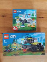 LEGO City Ambulanz 60382 + 40582 Biker Hund Katze Velo