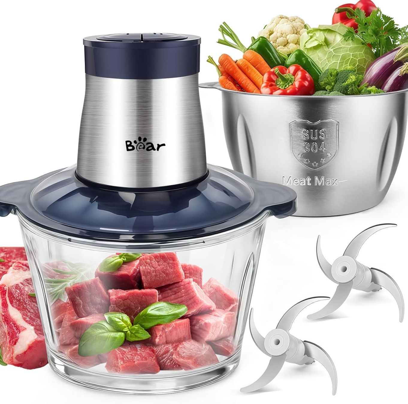 Elettrodomestici da cucina: Elektrischer Fleischzerkleinerer mit Glasbehälter – Nuovo e nell'imballaggio originale da Herisau venduto da Senn24