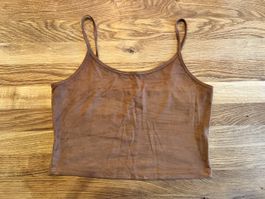 Crop Top Braun Suede L