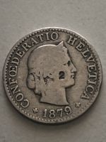 5 Rp. 1879 mit Zahl 2 im Gesicht