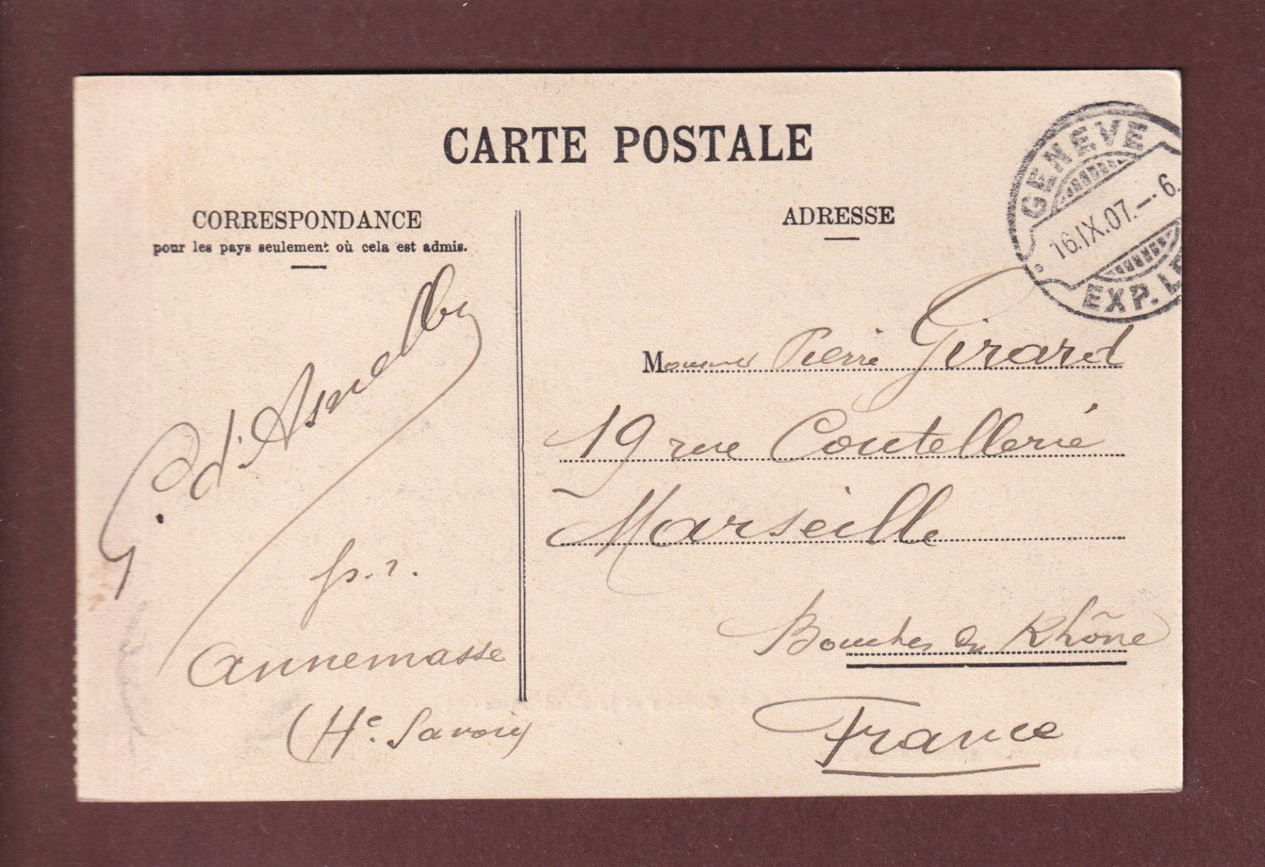 Cartoline postali: GENEVE - 1907 – Usato da Pully venduto da nicecards 1
