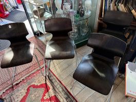 4 Stück Elmar Flötotto Pagholz Stühle stapelbar