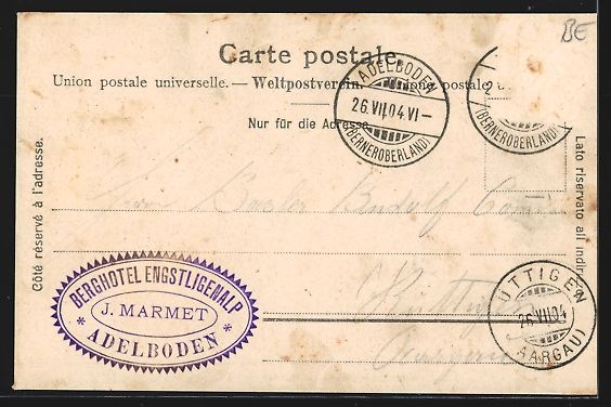Cartoline postali: Engstligenalp / Adelboden, Panorama mit  – Usato da Berlin venduto da bartko-reher 1