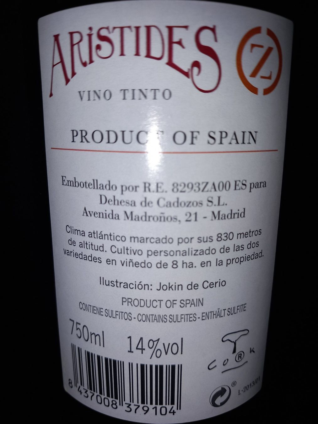 Vino: Aristides vino tinto dehesa de cadozos – Nuovo (secondo la descrizione) da Le locle venduto da juliensaran 3
