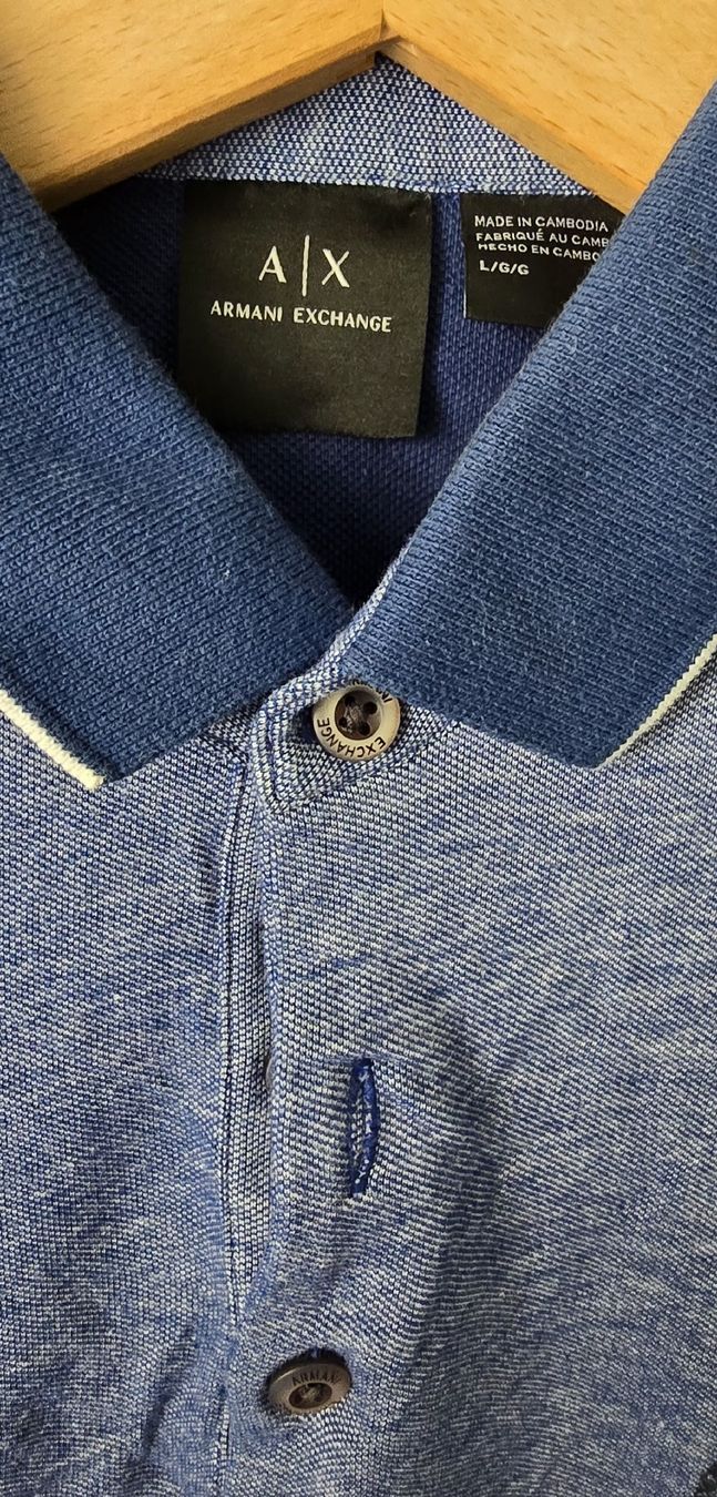 Armani Magliette Polo: Polo Armani Exchange bleu chiné, taille L – Usato da Genève venduto da MariaS2 2